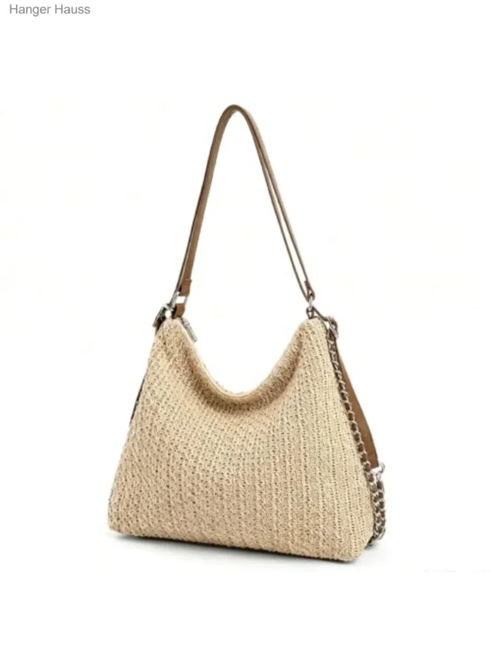 Woven Straw Beach Hobo Purse with Adjustable Strap